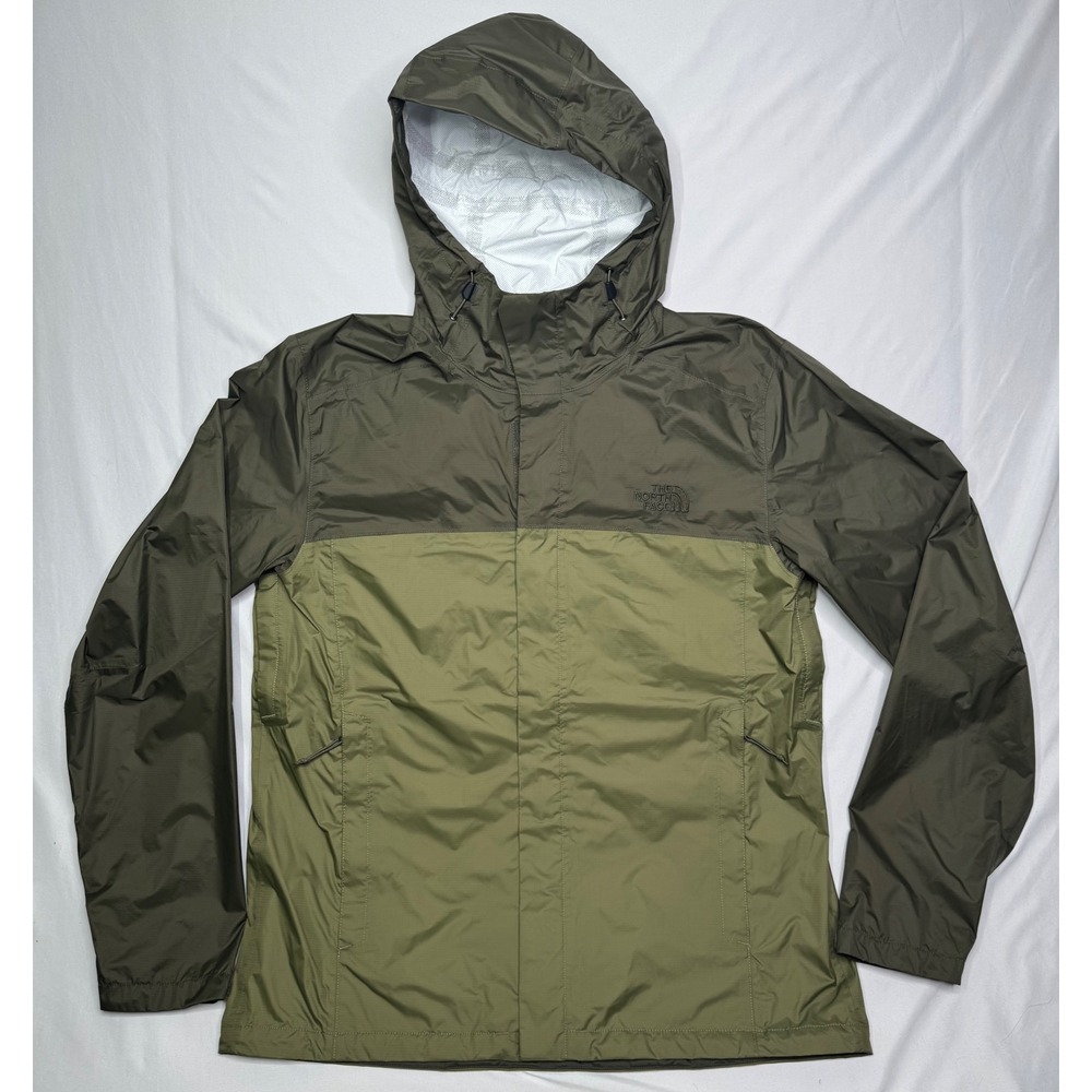 The North Face Venture 2 DryVent Rain Jacket Mens Large Green Two Tone Hooded